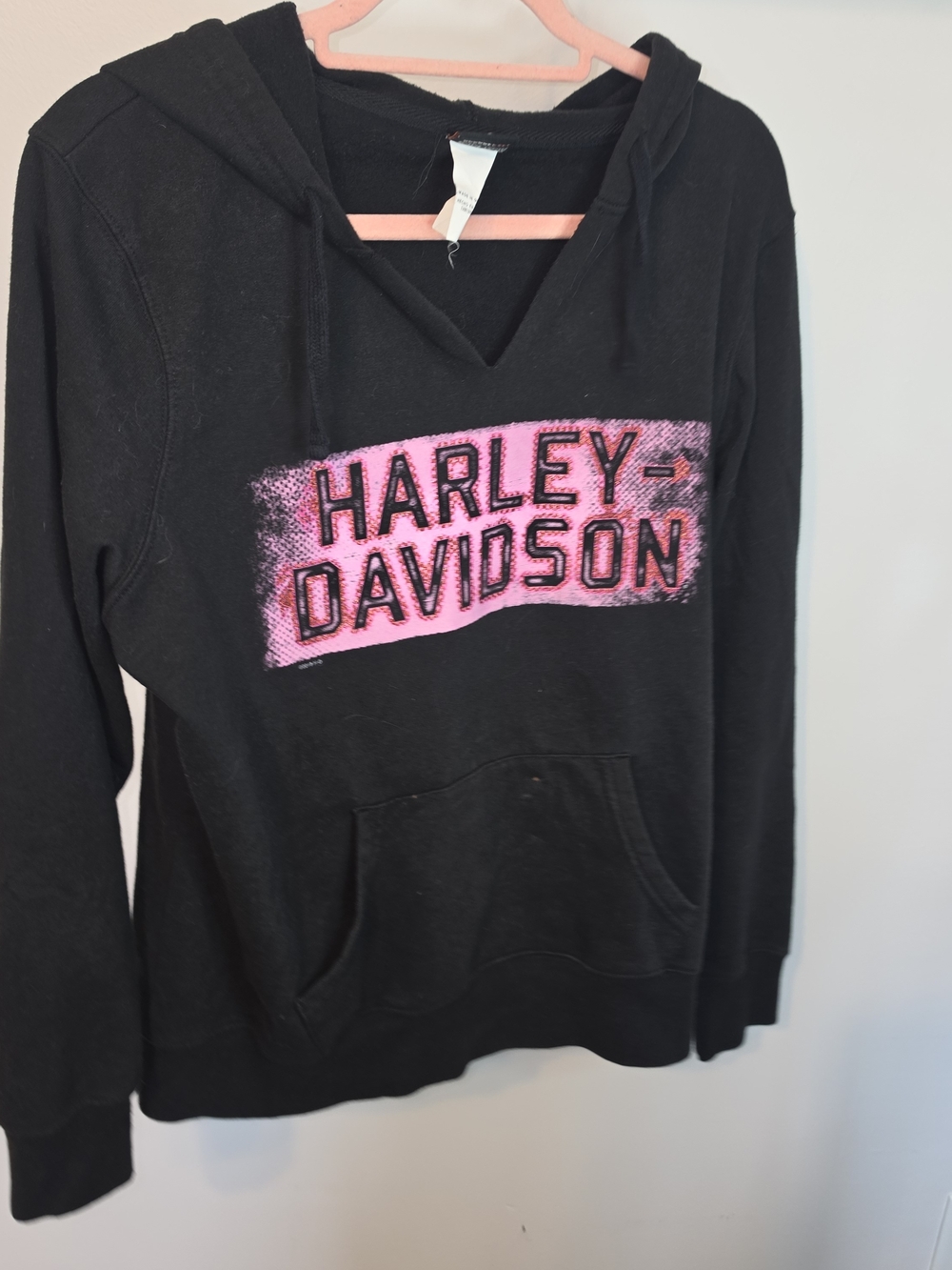 Harley-Davidson Women’s Black Hoodie with Pink Logo